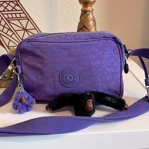 Kipling Crossbody Purple Bag with Keychain